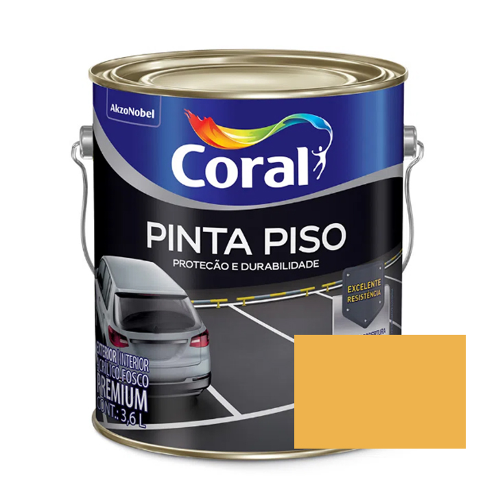 Tinta Piso Premium Acrilico Amarelo Demarcação 3,6 Litros Coral