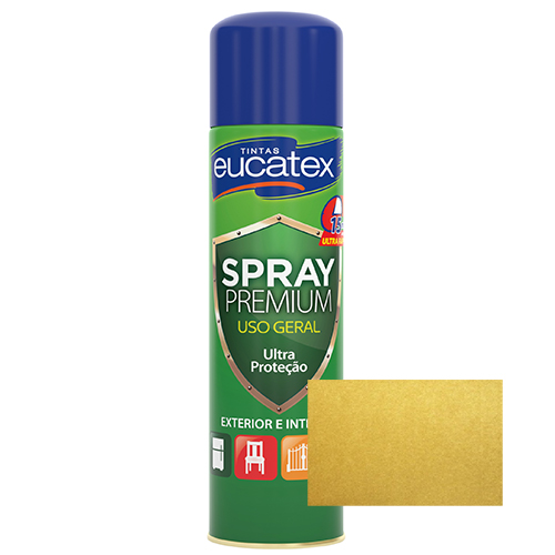 Tinta Spray Premium Metalizada Ouro 400ml Eucatex