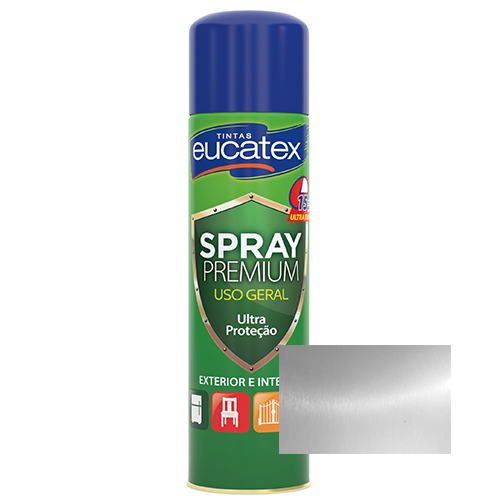 Tinta Spray Premium Metalizada Prata 400ml Eucatex