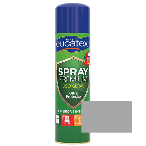 Tinta Spray Premium Multiuso Brilhante Grafite 400ml Eucatex