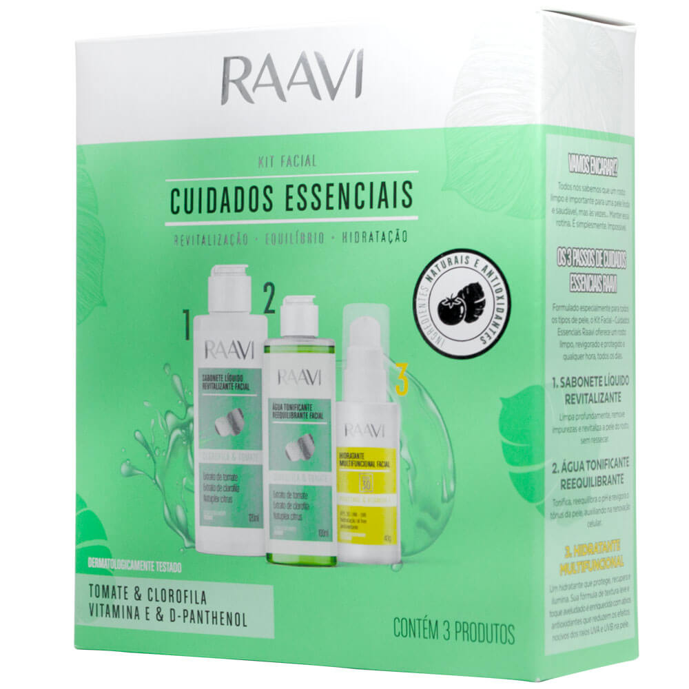 Kit Facial Raavi para Cuidados Essenciais