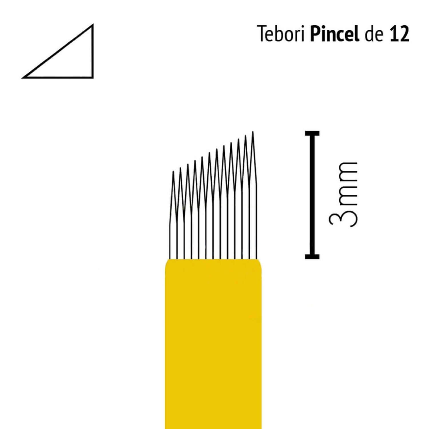 Lâmina Flox Tebori Pincel 12 Pts c/ Anvisa - Kit 5 Un.