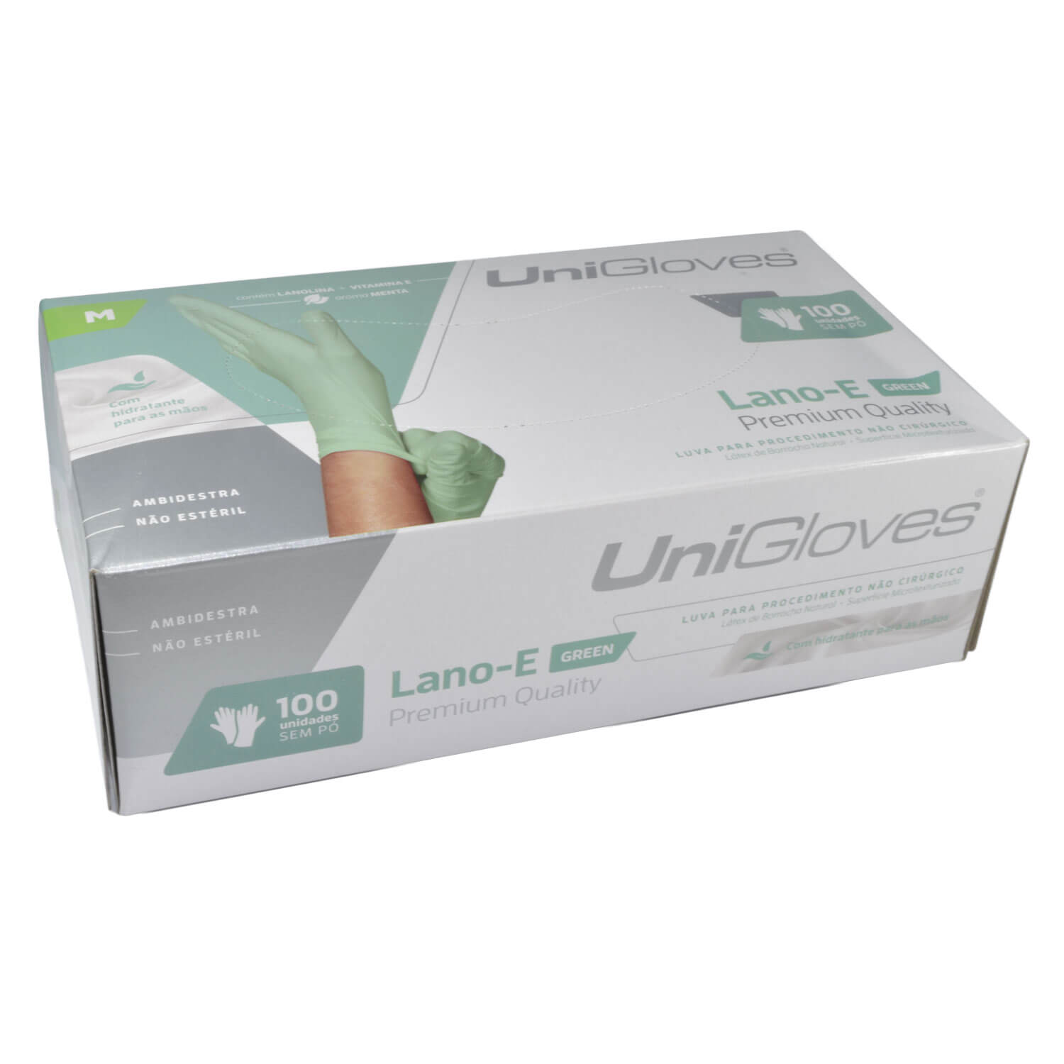 Luva Unigloves Latex Lano-E Green