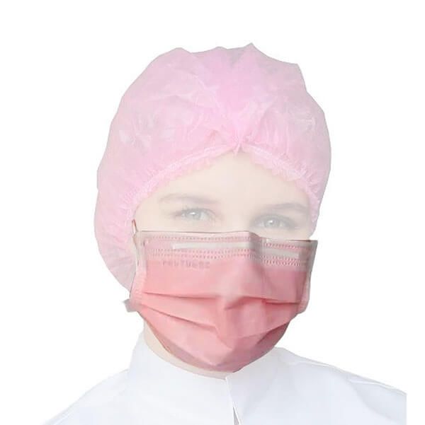 Máscara Protdesc Tripla Rosa com Elástico 50un