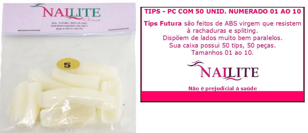 Tips para Unhas Nailite n° 10 50un