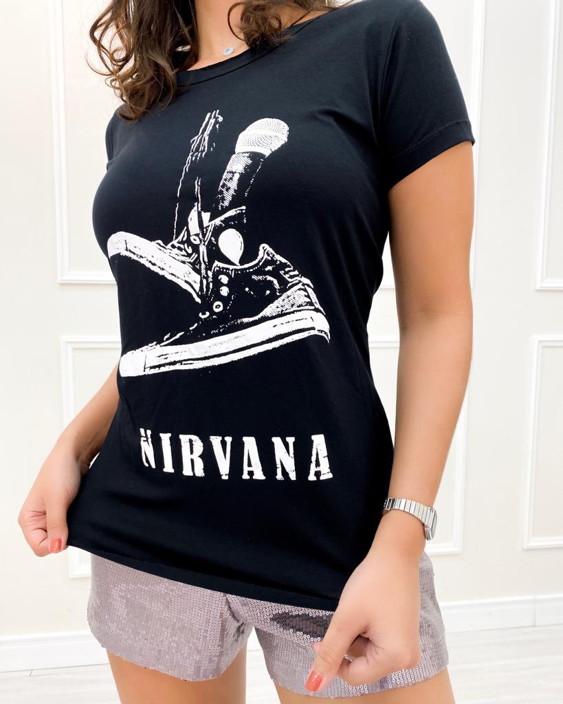 T-Shirt Rock Nirvana Preto