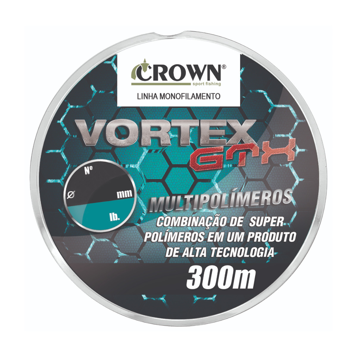 Linha Monofilamento Crown Vortex GTX 0,23mm 12Lbs 300m