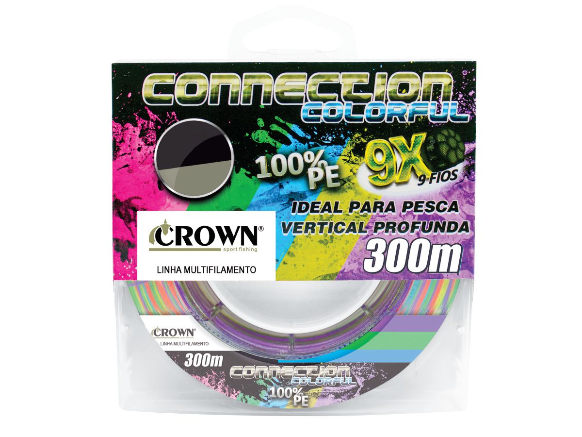 Linha Multifilamento Crown Connection 9x 0,40mm 80Lbs 300m - Colorful