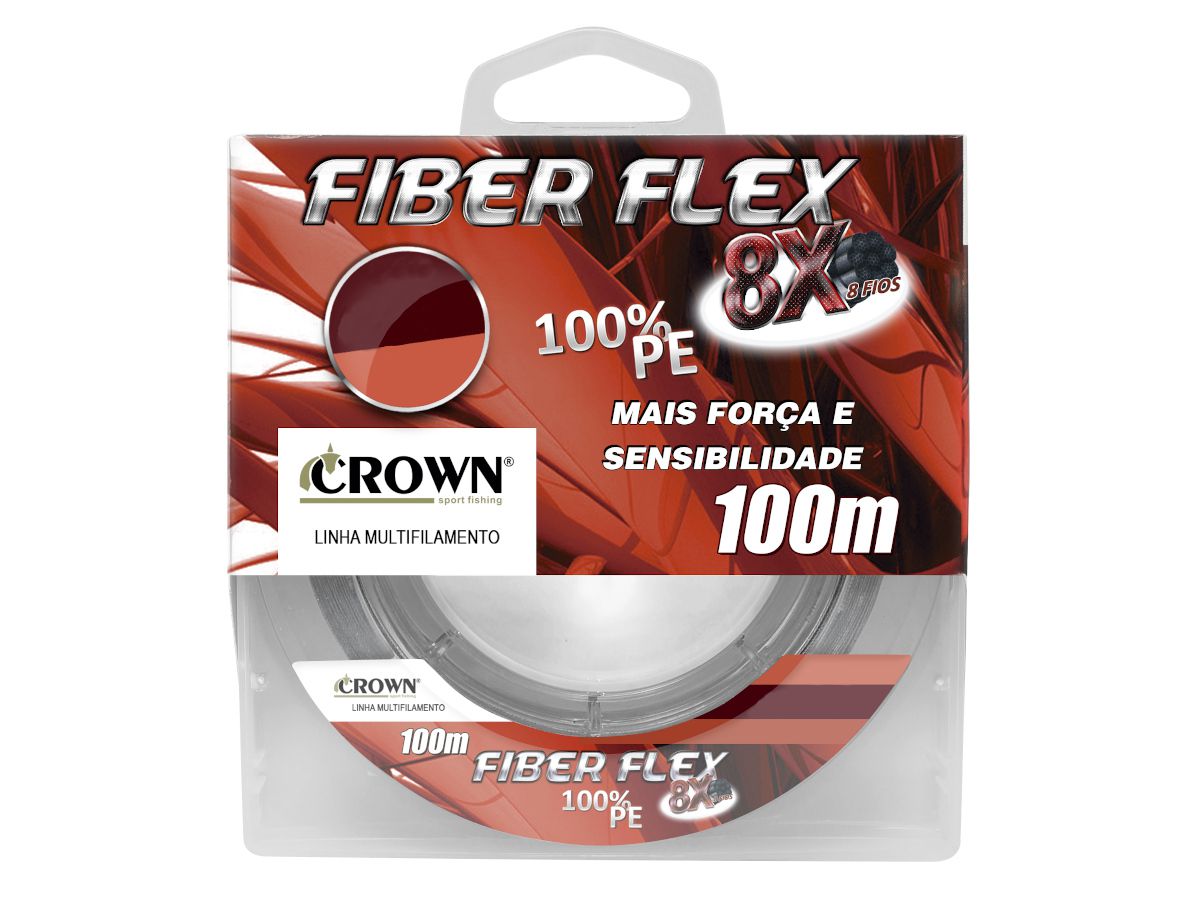 Linha Multifilamento Crown Fiber Flex 8x Cinza 0,18mm 24Lbs - 100 Metros