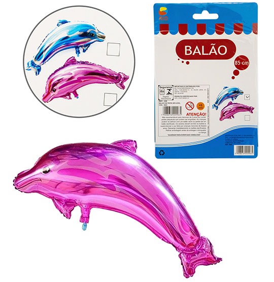 Balão Bexiga Golfinho Metalizado Sortidos