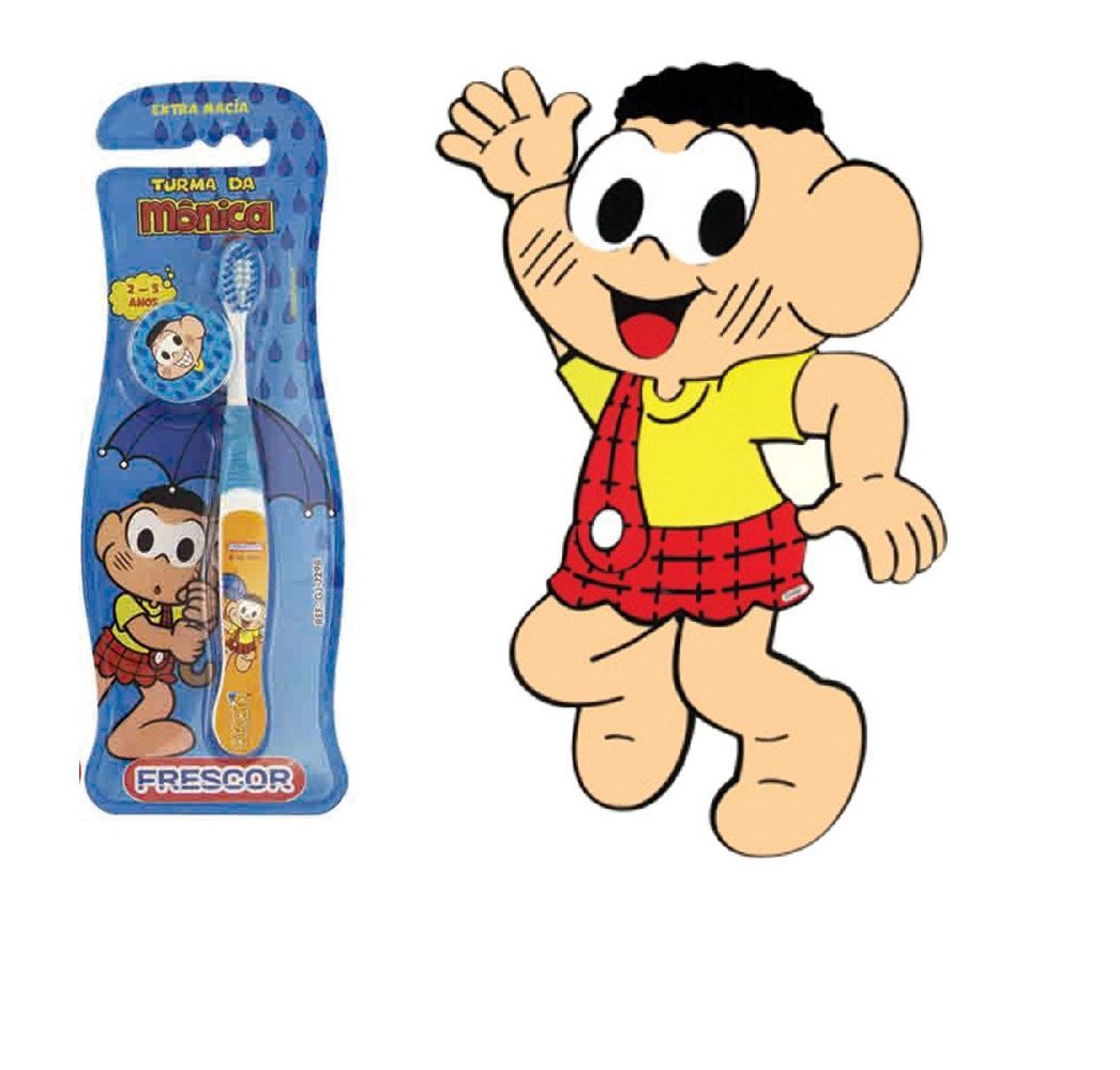 Escova dental Infantil Cerdas Macias com Capa Protetora A Turma da Mônica - Cascão