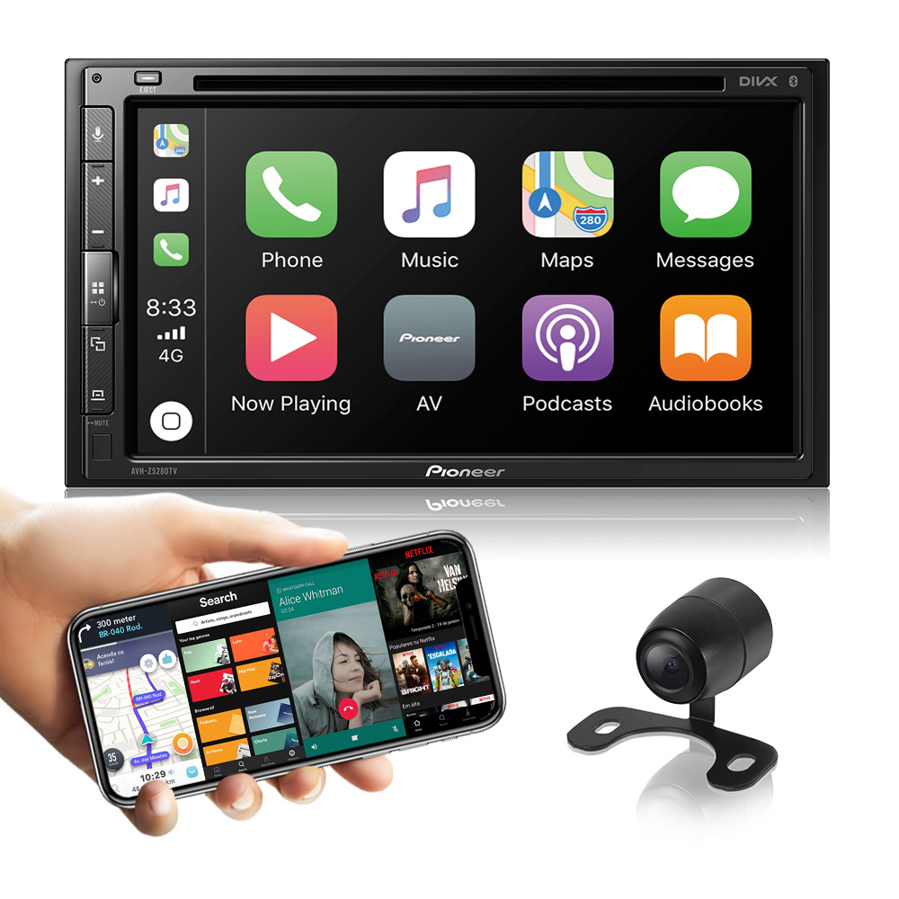 Central Multimídia Pioneer AVH-Z5280TV 6,8 Polegadas DVD Interface Android Iphone TV + Câmera de Ré