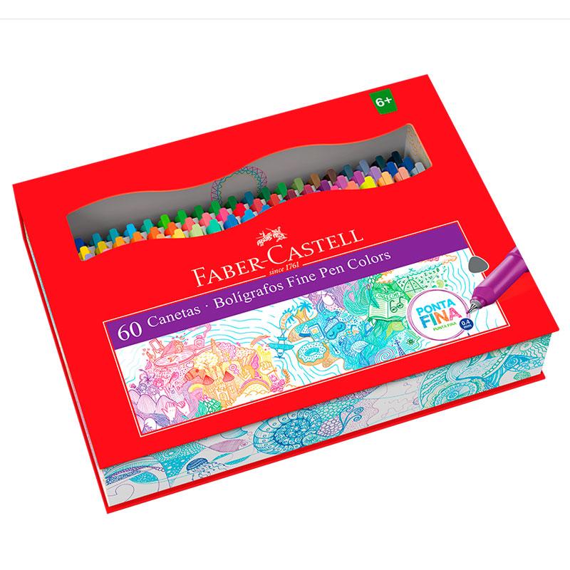 Caneta Hidrográfica Fine Pen Colors 60 Cores FPBES60ZF - Faber Castell