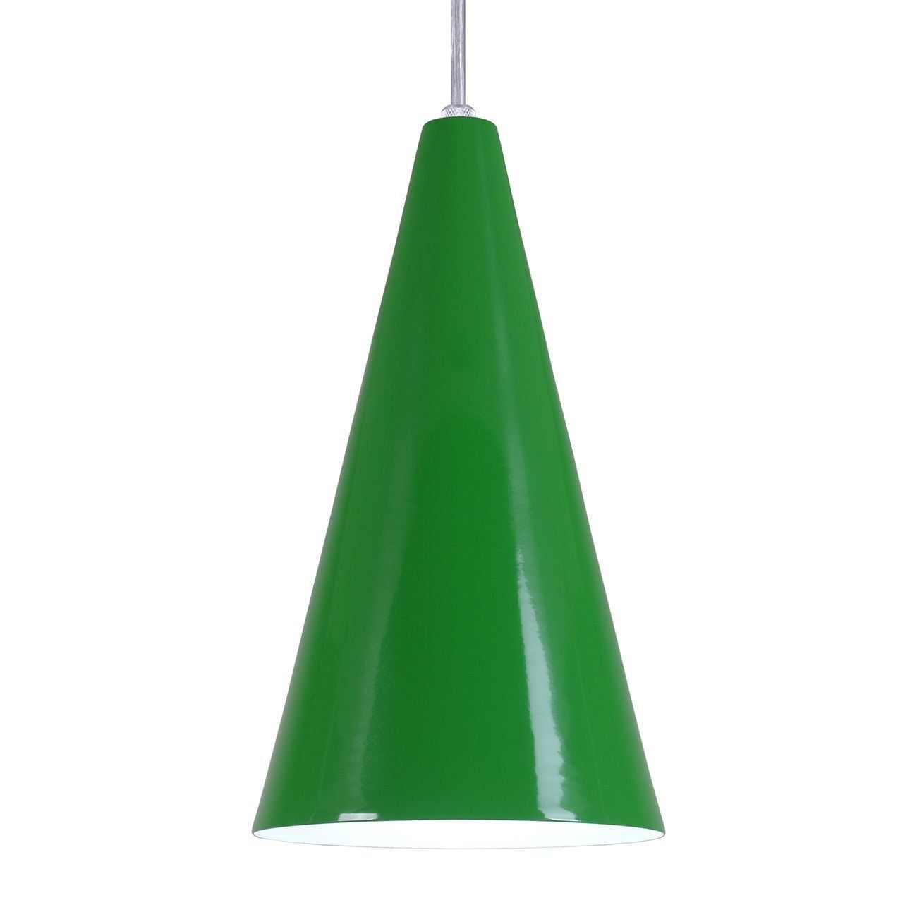 Pendente Cone Luminária Lustre Alumínio Verde - Rei Da Iluminação