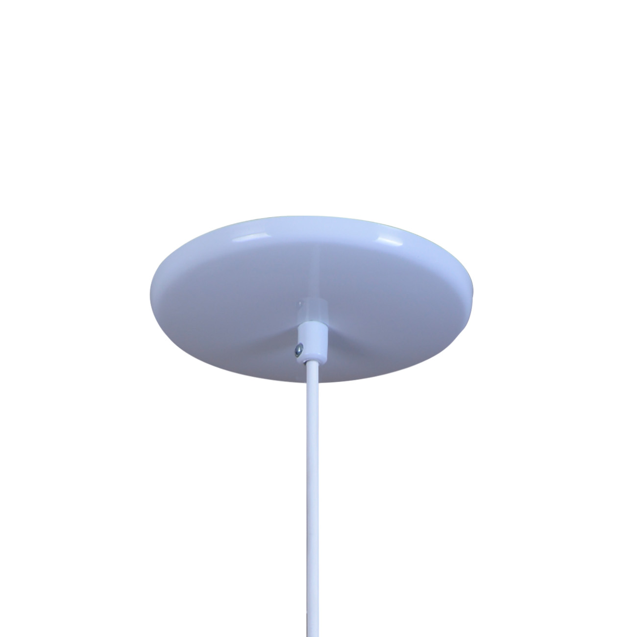 Pendente Oval 40cm Luminária Lustre Alumínio Branco Brilhante C/ Laranja - Rei da Iluminação