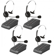Kit 4 Telefones Headset Atendimento Telemarketing Hsb40