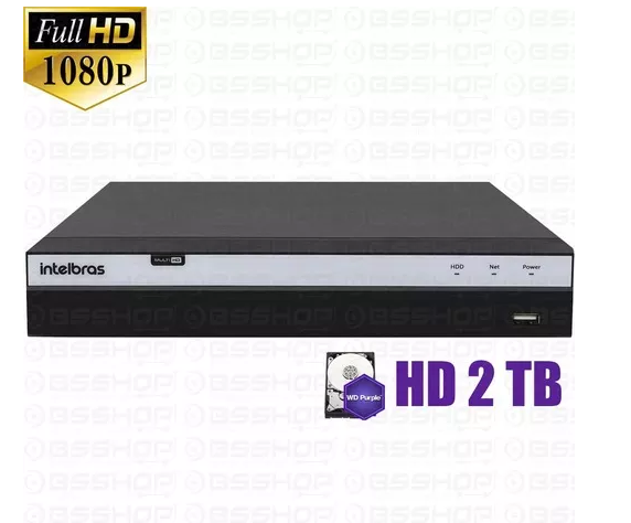 DVR MHDX 3116 Gravador digital de vídeo Com HD 2TB Purple Intelbras