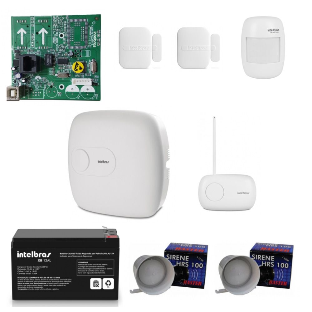 Kit Alarme Sem Fio 3 Sensores Amt 4010 Smart Intelbras