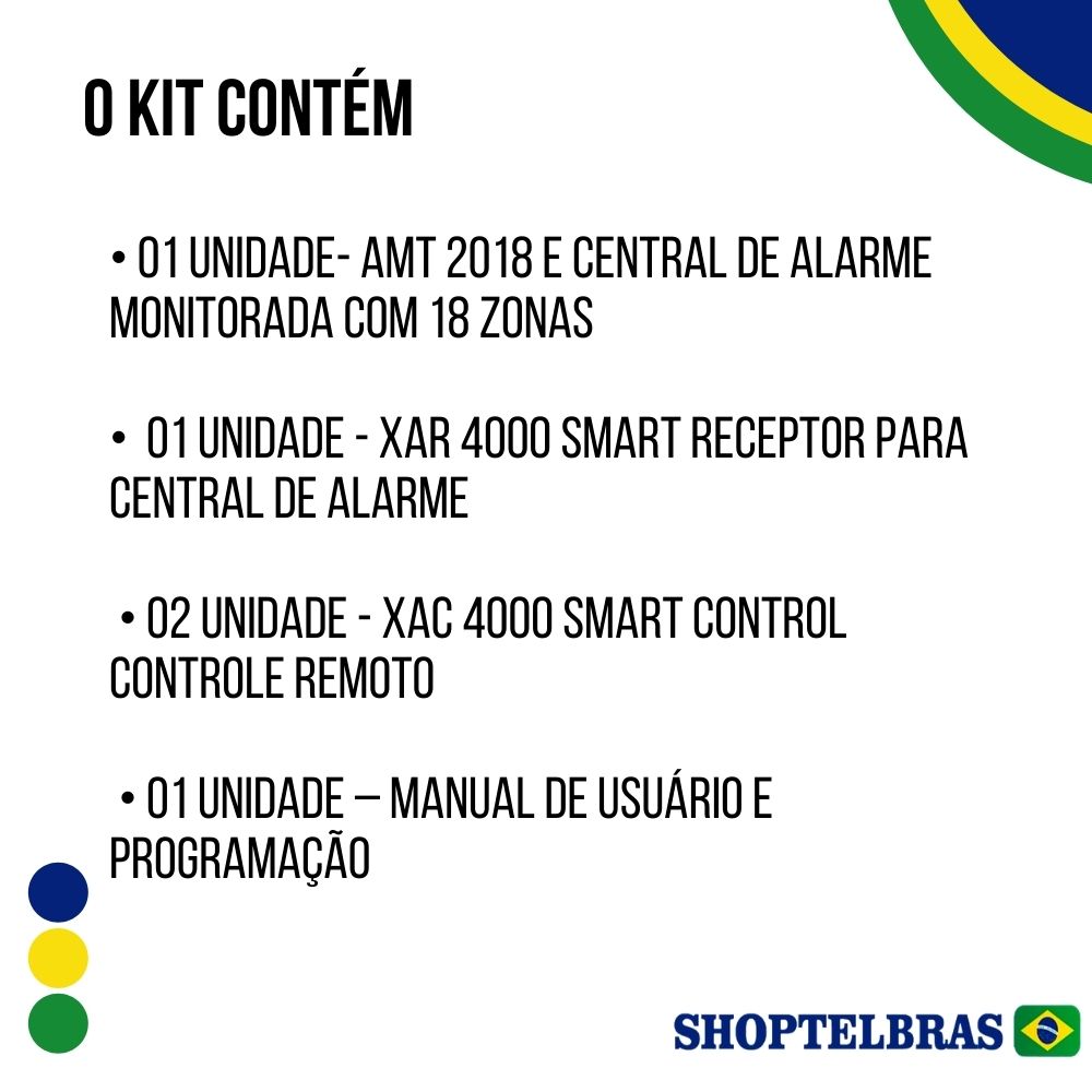 Kit Central Alarme Intelbras Amt 2018 e + Xar 4000 + 2 Controles XAC 4000