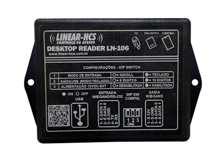 Leitor USB de Mesa Desktop Reader LN-106 Linear-HCS