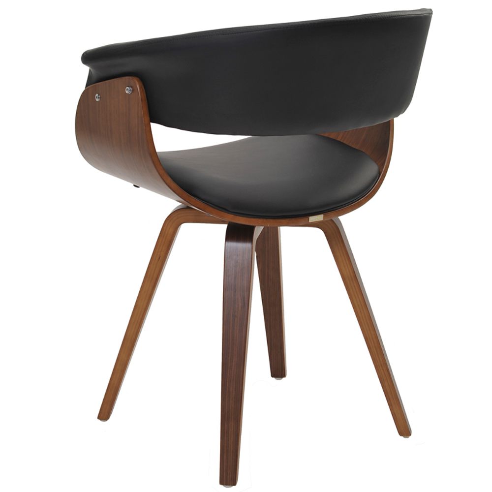 Kit 06 Cadeiras Decorativas para Escritório Recepção Ohana Fixa PU Sintético Preto G56 - Gran Belo