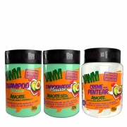 Kit Yamy Nutrição Power Abacate - Shampoo, Condicionador e Creme Para Pentear