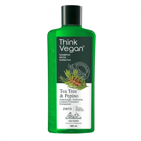 Think Vegan Shampoo Detox Tea Tree e Pepino - 400ml