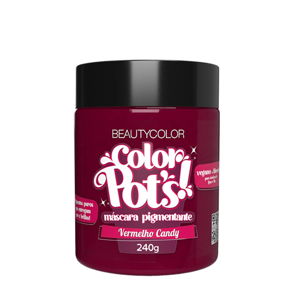 BeautyColor Máscara Pigmentante Color Pots Vermelho Candy - 240g