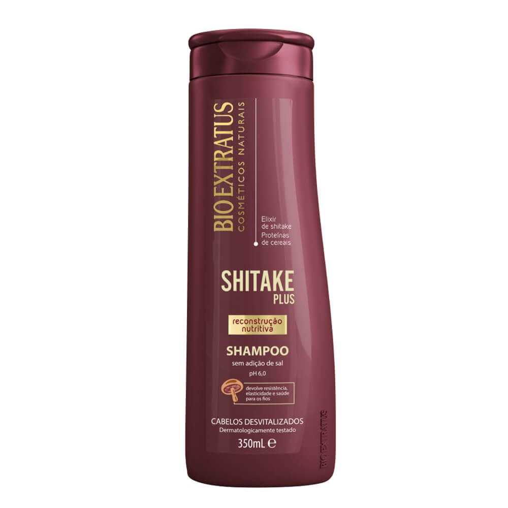 Bio Extratus Shampoo Sem Sal Shitake Plus Reconstrução Nutritiva - 350ml