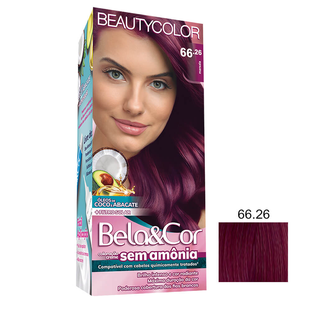 Kit Beauty Color Bela&Cor Sem Amônia 66.26 Marsala