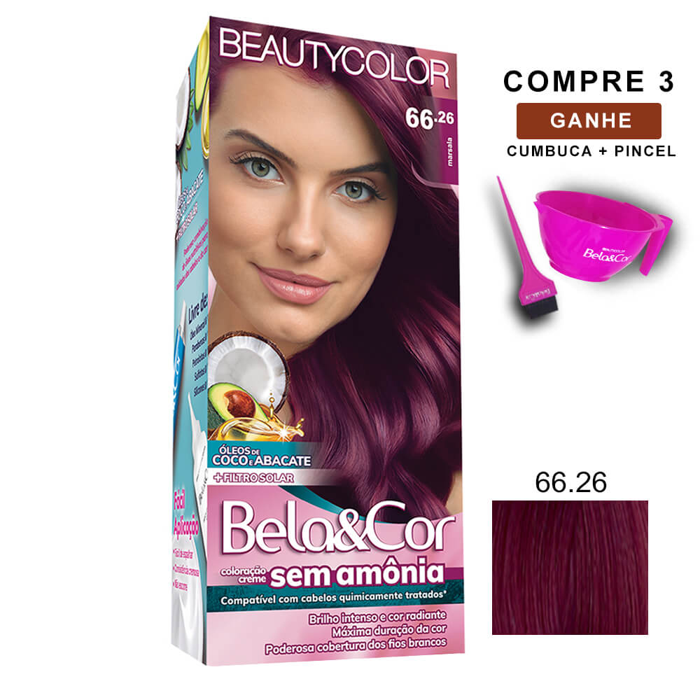 Kit BeautyColor Bela&Cor Sem Amônia - 66.26 Marsala