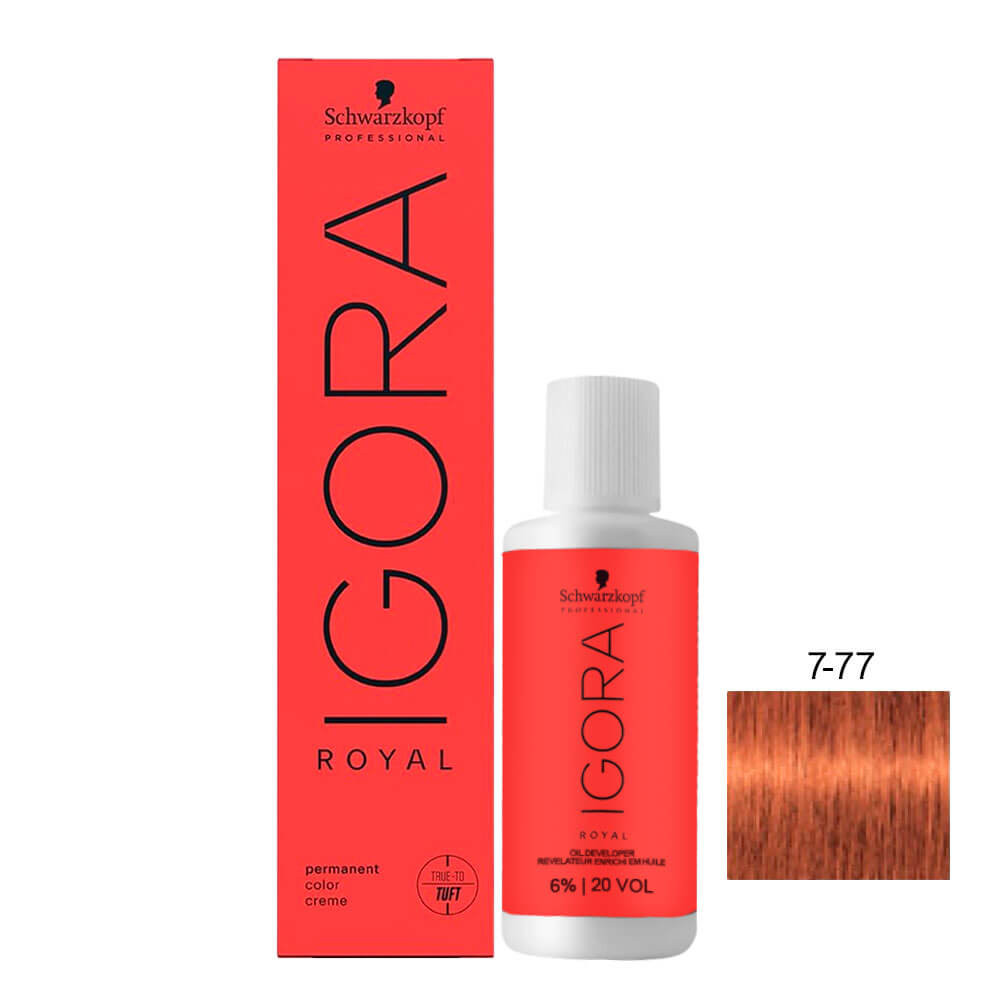 Kit Igora Royal HD 7-77 e Oxigenada 20vol 6%