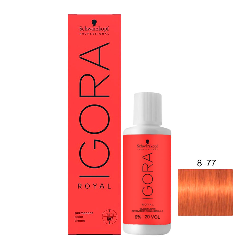 Kit Igora Royal HD 8-77 e Oxigenada 20vol 6%