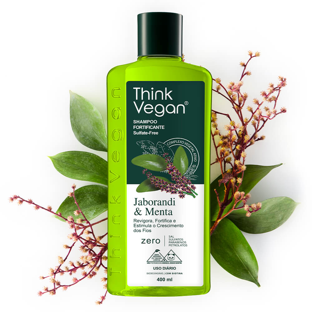 Think Vegan Shampoo Fortificante Jaborandi e Menta - 400ml
