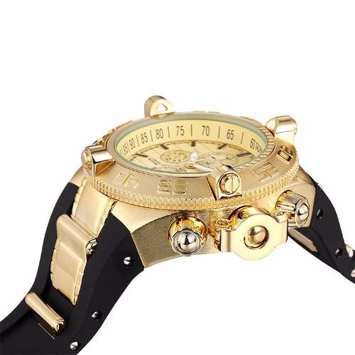 Relógio Masculino Shhors Dourado Aço Original