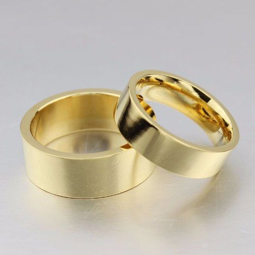 Aliança De Aço Noivado Casamento Banhado Ouro 18k