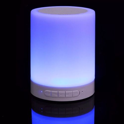 Caixa De Som Bluetooth Led Luminária Abajur Touch Mp3 Aux