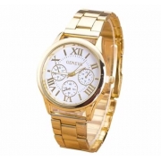 Lindo Relógio Feminino Dourado Luxo Casual Geneva Elegante