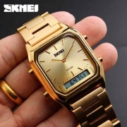 Relógio Unissex Analógico Digital Dourado Skmei 1220