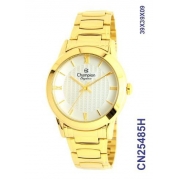 Lindo Relógio Feminino Dourado Luxo Casual Champion Cn25485h