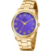 Relógio Champion Feminino Dourado Rainbow Cn29884d