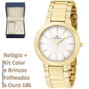 Relógio Champion Feminino Pequeno Cn20391w Kit Brinde + Nf