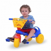 Triciclo Infantil Com Cesta E Adesivos Zoo Xalingo