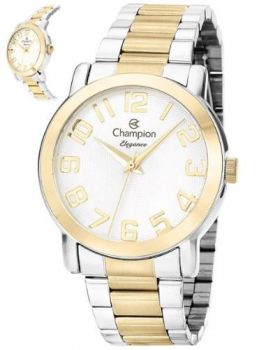Relógio Feminino Champion Original Prata E Dourado Cn26144b