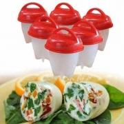 Kit De 6 Formas Em Silicone Cozinhar Ovos Recheados Academia Egglettes