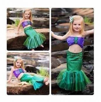 Fantasia Pequena Sereia Princesa Ariel Infantil Roupa Criança