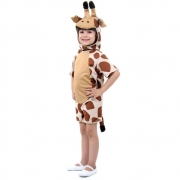 Fantasia De Girafa Verão Curta Com Gorro Animais P Ao Gg