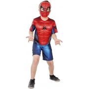 Fantasia Homem Aranha Curta Com Músculos Spiderman Infantil