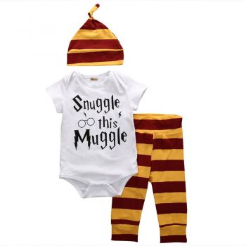 Harry Potter Roupinha De Bebe Kit Com Body, Calca E Touca