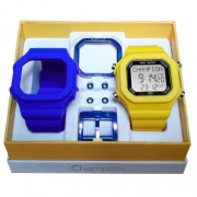 Relógio Champion Yot Original Cp40180x Azul Amarelo